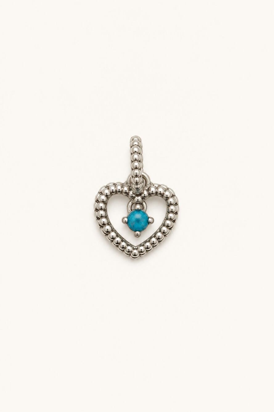 Pandora 925 Silver Sky Blue Heart Dangle Charm New Jewelry